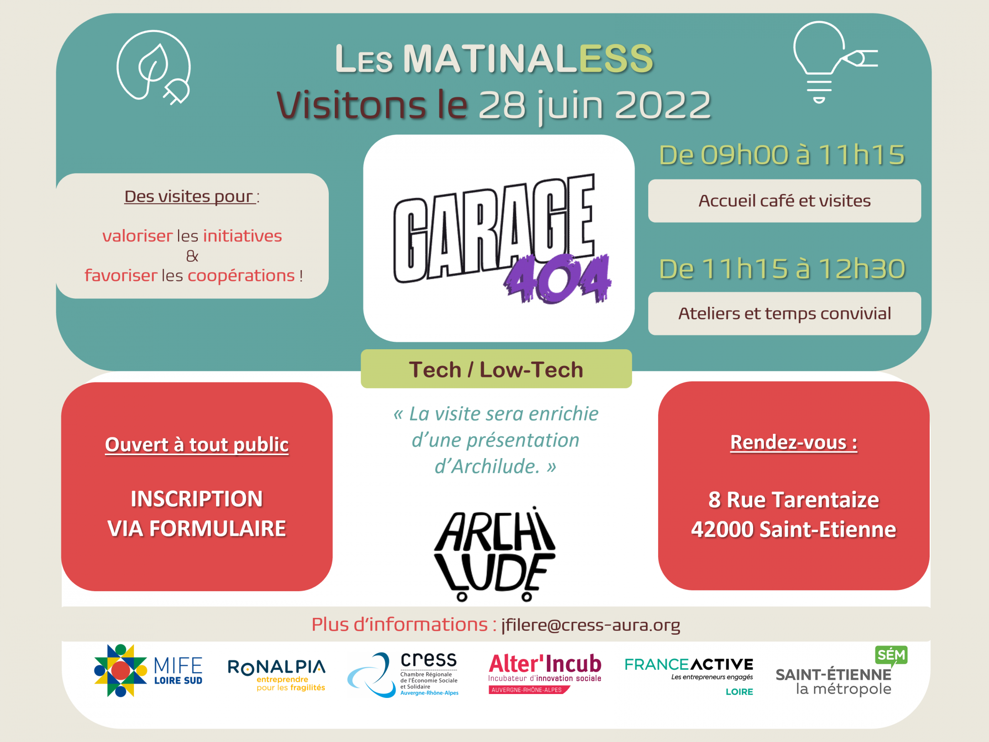 Matinal’ESS – Tech/Lowtech et #ESS – Saint-Étienne (42) Matinal’ESS – Tech/Lowtech et #ESS – Saint-Étienne (42)
