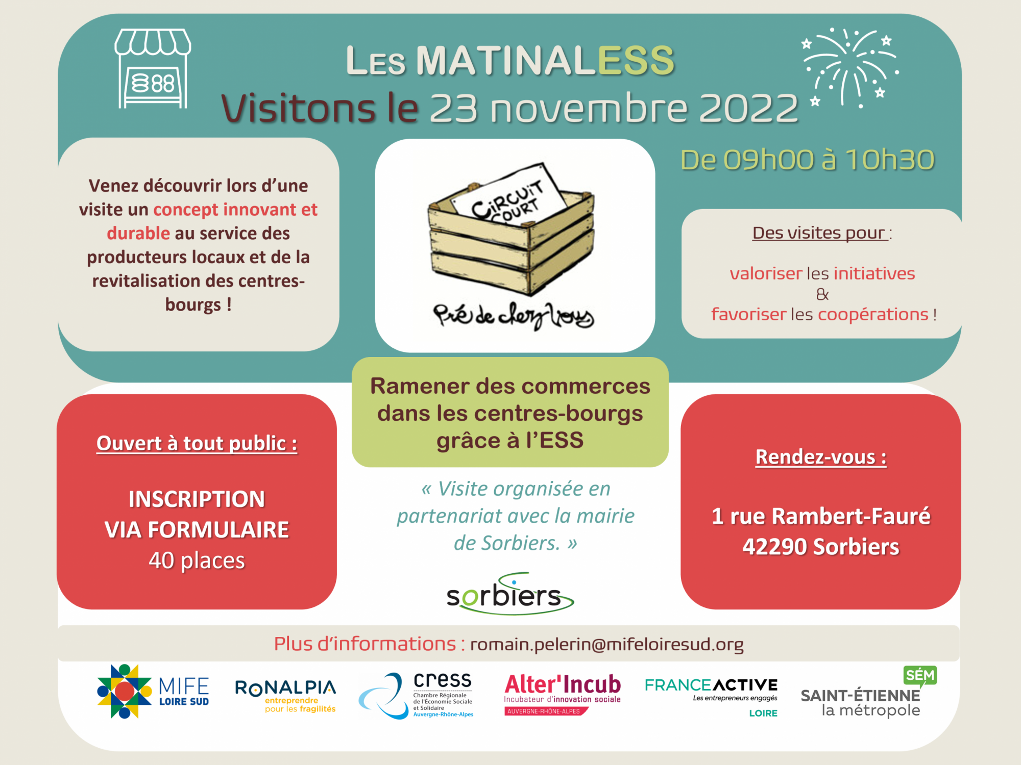 MATINAL&rsquo;ESS : (Re)dynamisation des centres-villes et centres-bourgs avec l&rsquo;économie sociale et solidaire
