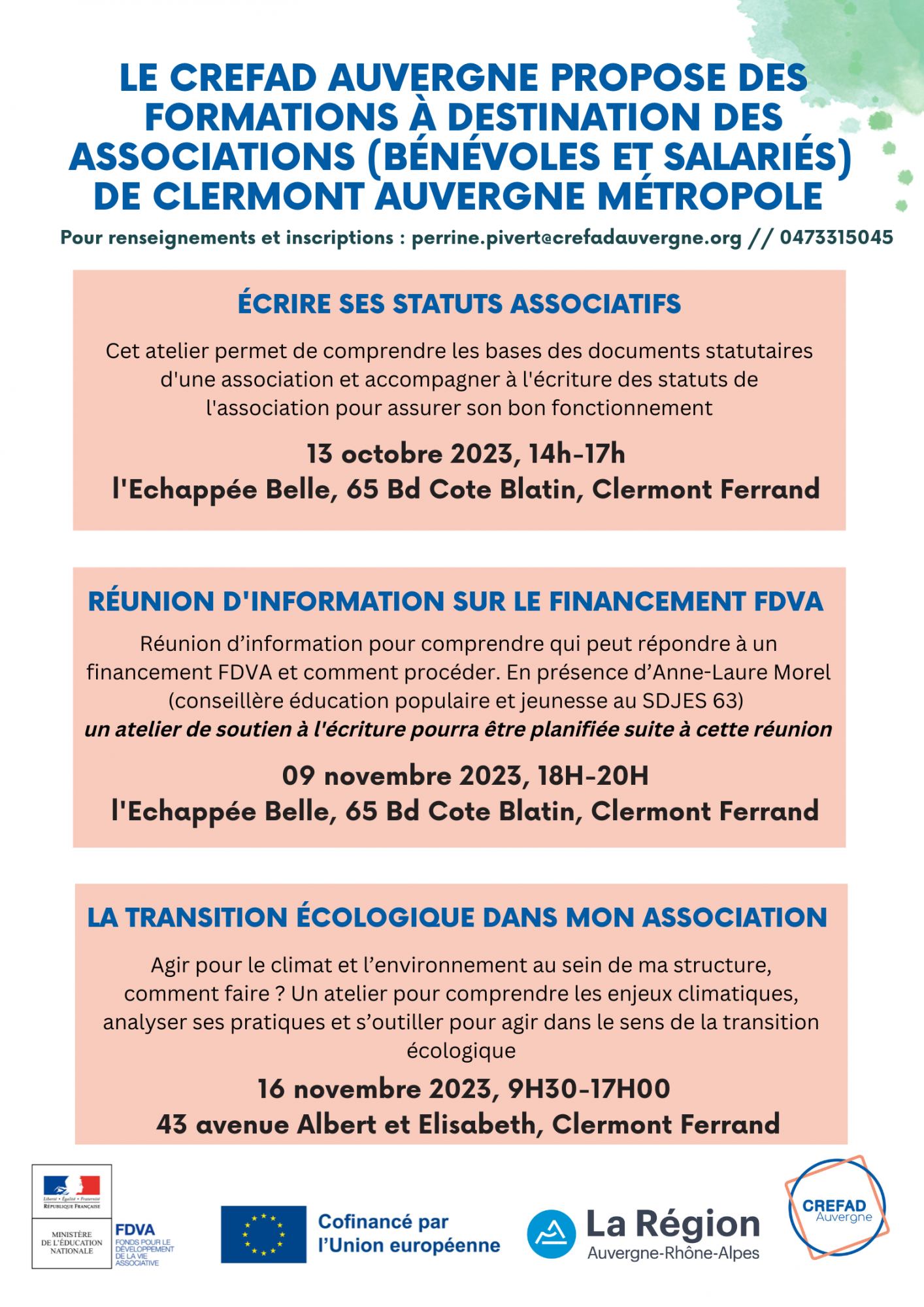 atelier formation pour écrire ses statuts associatifs (Clermont Ferrand)