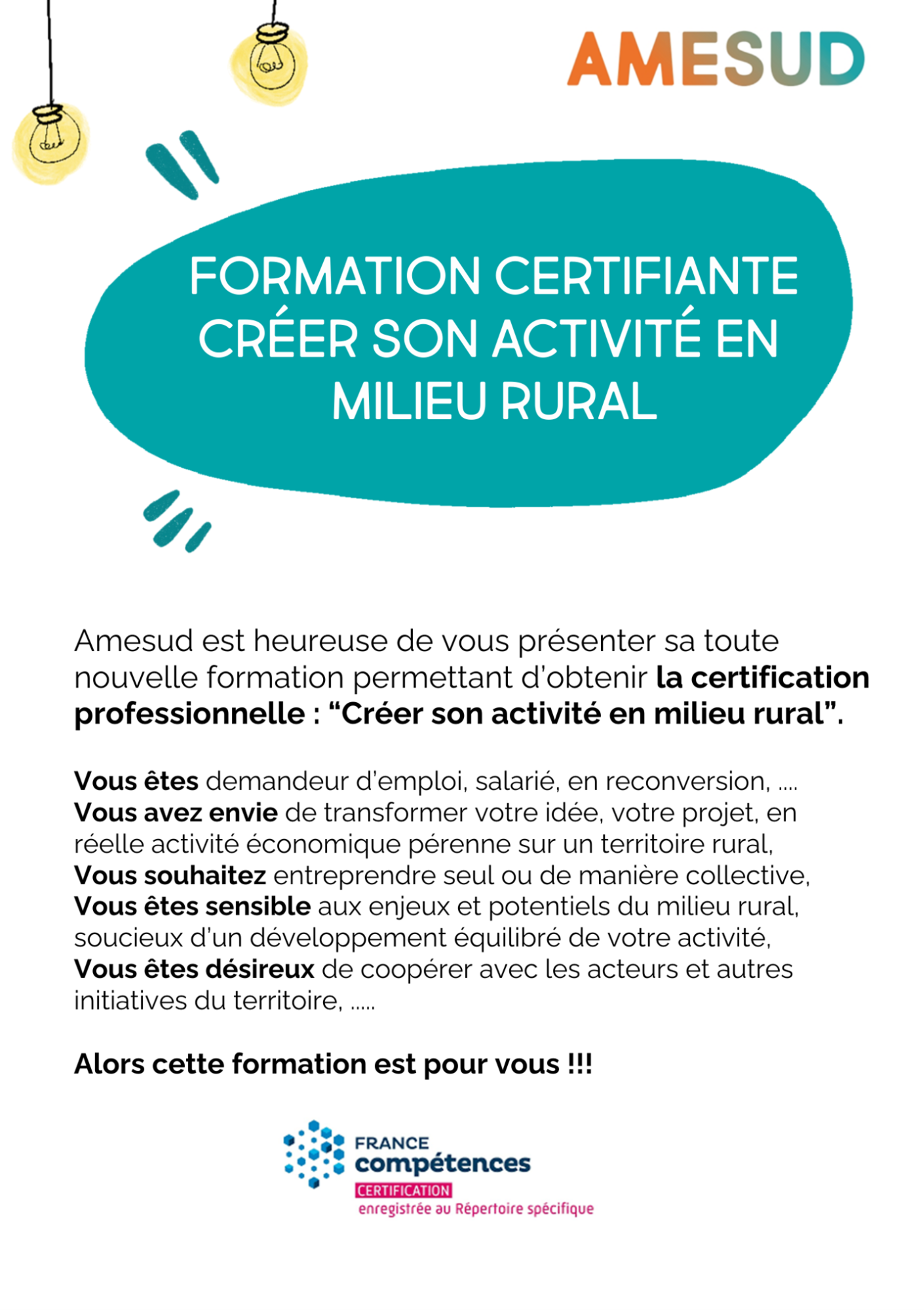 L’association AMESUD lance sa première formation certifiante en Ardèche méridionale ! L’association AMESUD lance sa première formation certifiante en Ardèche méridionale !