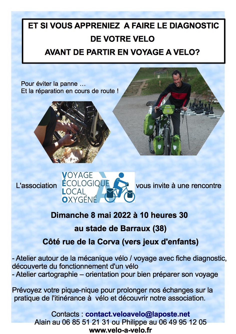 Atelier diagnostic vélo avant de partir en voyage – Barraux (38) Atelier diagnostic vélo avant de partir en voyage – Barraux (38)