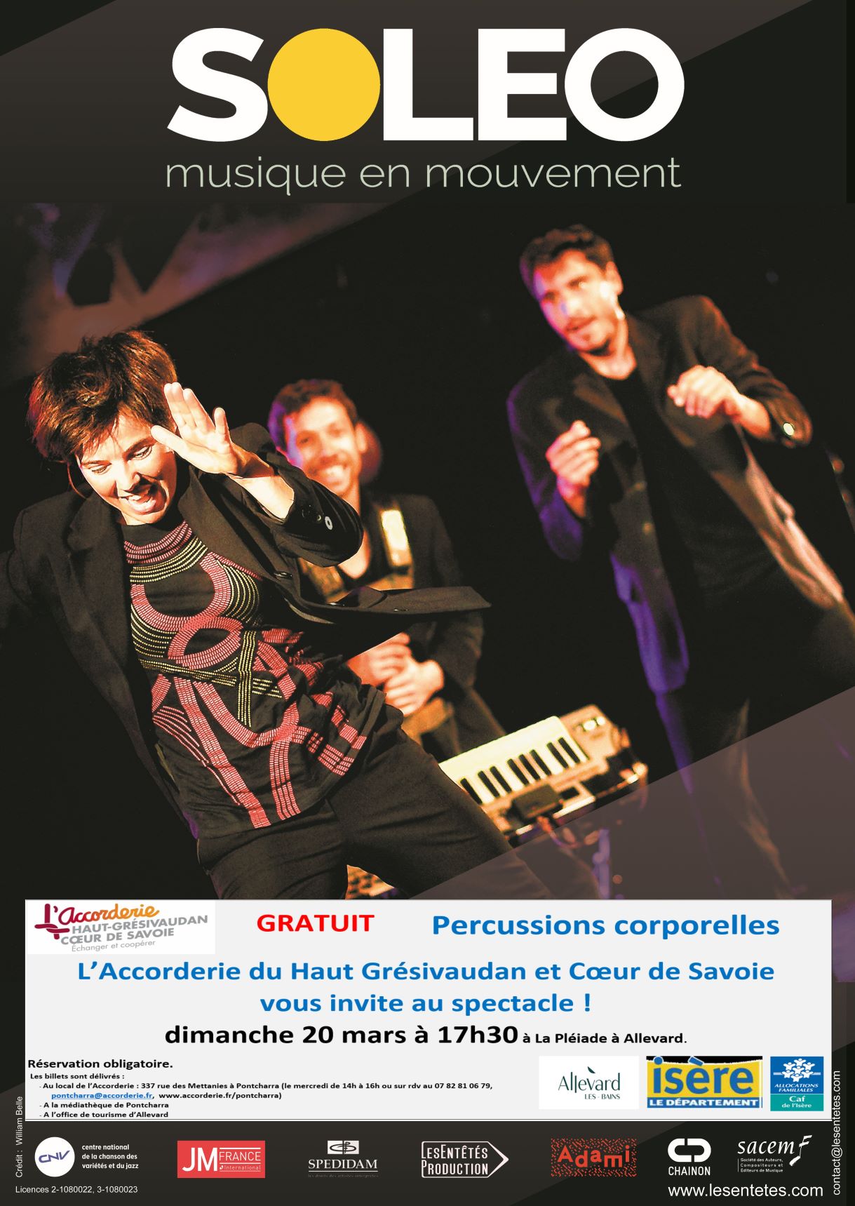 Spectacle de percussions corporelles SOLEO à la salle de La Pleïade à Allevard Spectacle de percussions corporelles SOLEO à la salle de La Pleïade à Allevard