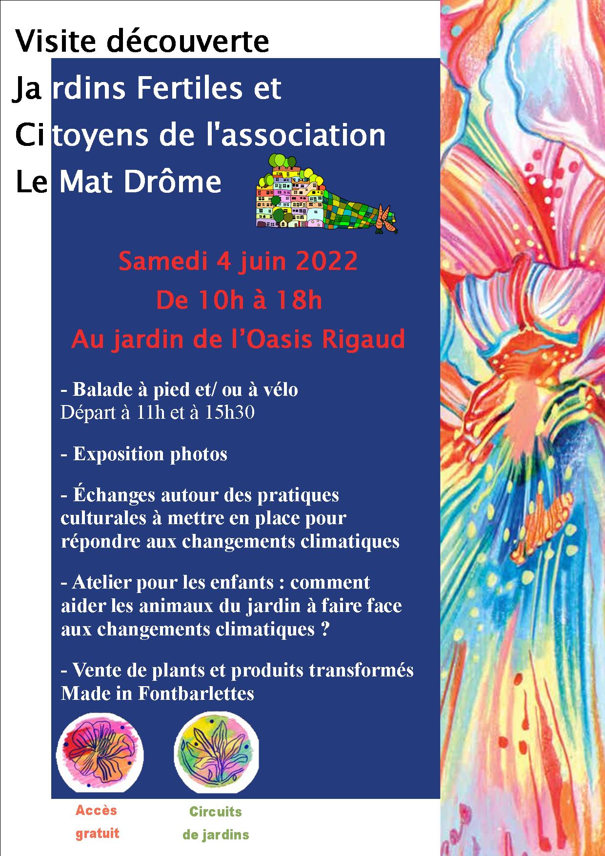 Visite découverte Jardins Fertiles et Citoyens de l’association Le Mat Drôme – Valence (26) Visite découverte Jardins Fertiles et Citoyens de l’association Le Mat Drôme – Valence (26)
