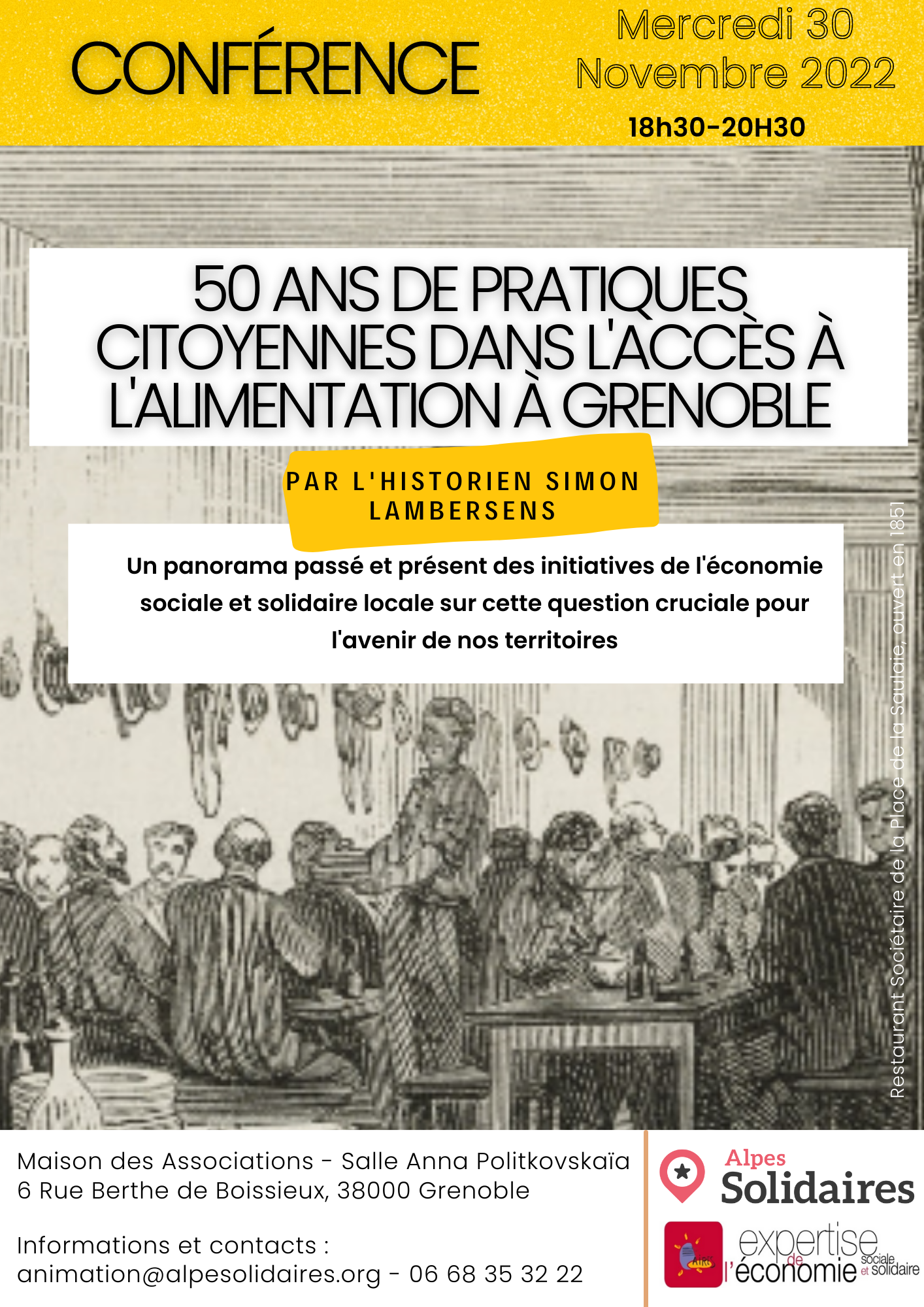 Conférence « Cinquante ans de pratiques citoyennes dans l&rsquo;accès à l&rsquo;alimentation à Grenoble »
