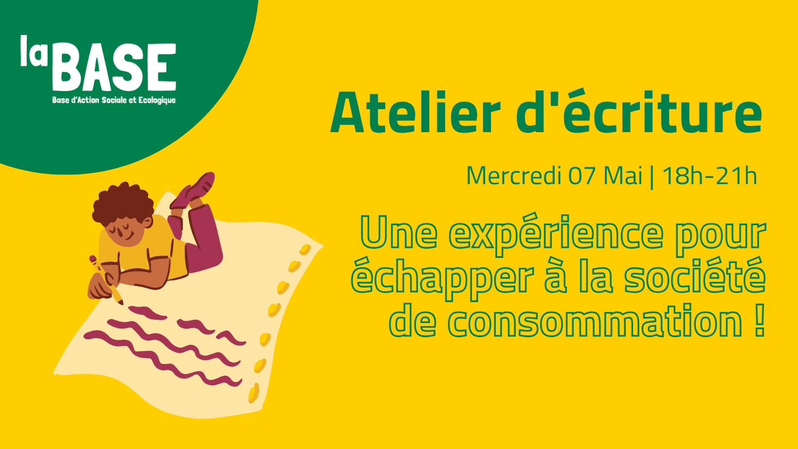 🌱✍️ Atelier d&rsquo;écriture – Une expérience pour échapper à la société de consommation !