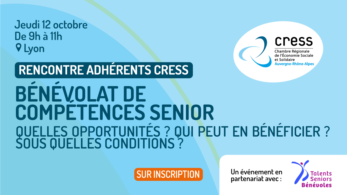 12 oct. Rencontre avec Talents Seniors Bénévoles 12 oct. Rencontre avec Talents Seniors Bénévoles
