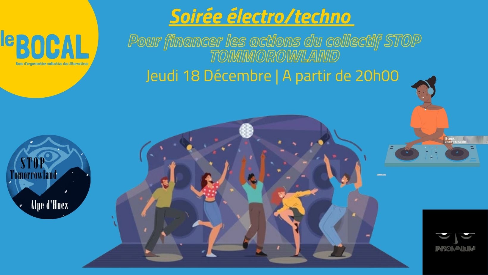 🎉🌱Soirée Insomnium électro/techno aide à STOP TOMMOROWLAND 🌱🎉
