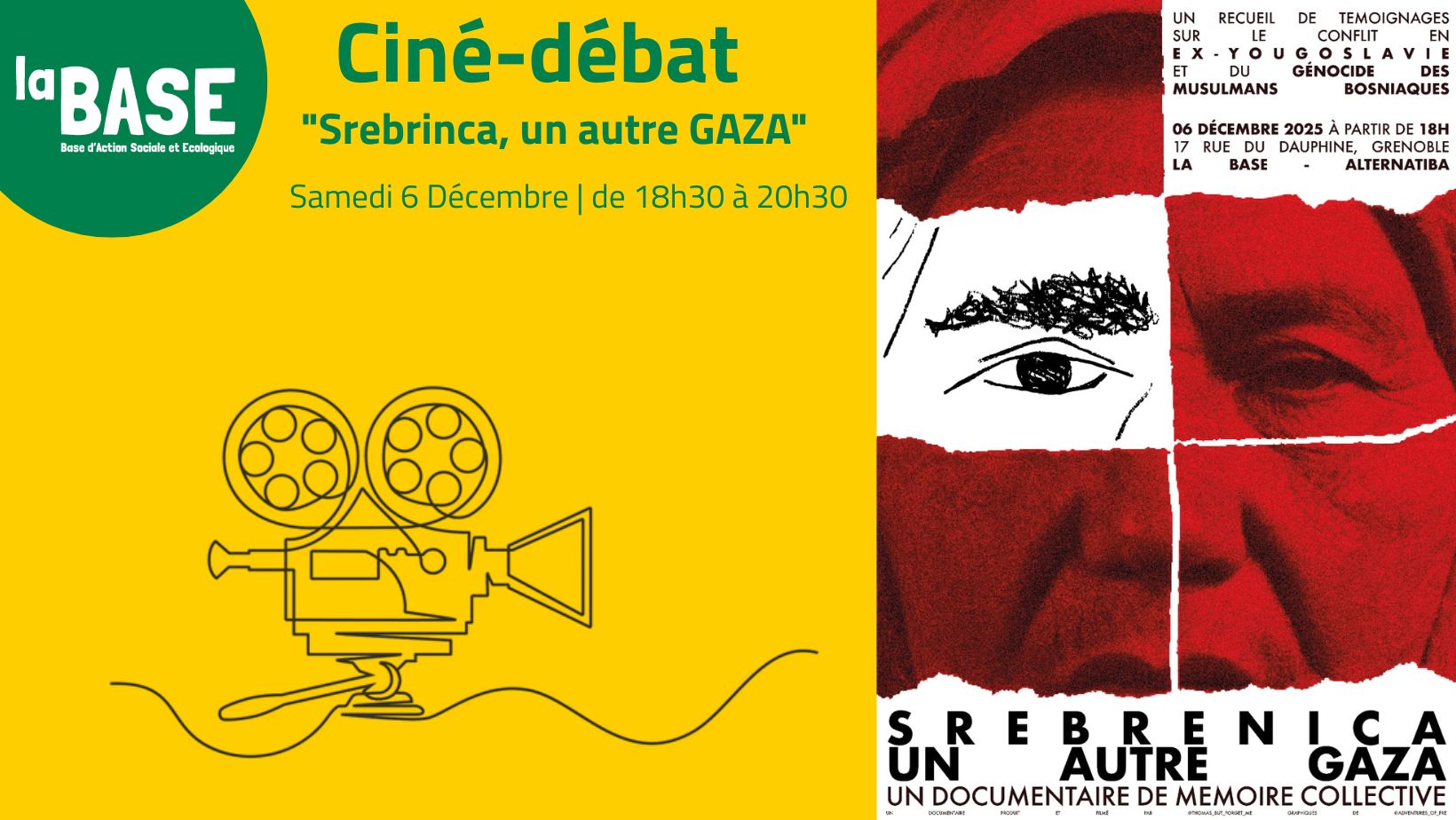 🚆🎬Ciné-débat: « Srebrinca, un autre GAZA »🚆🎬