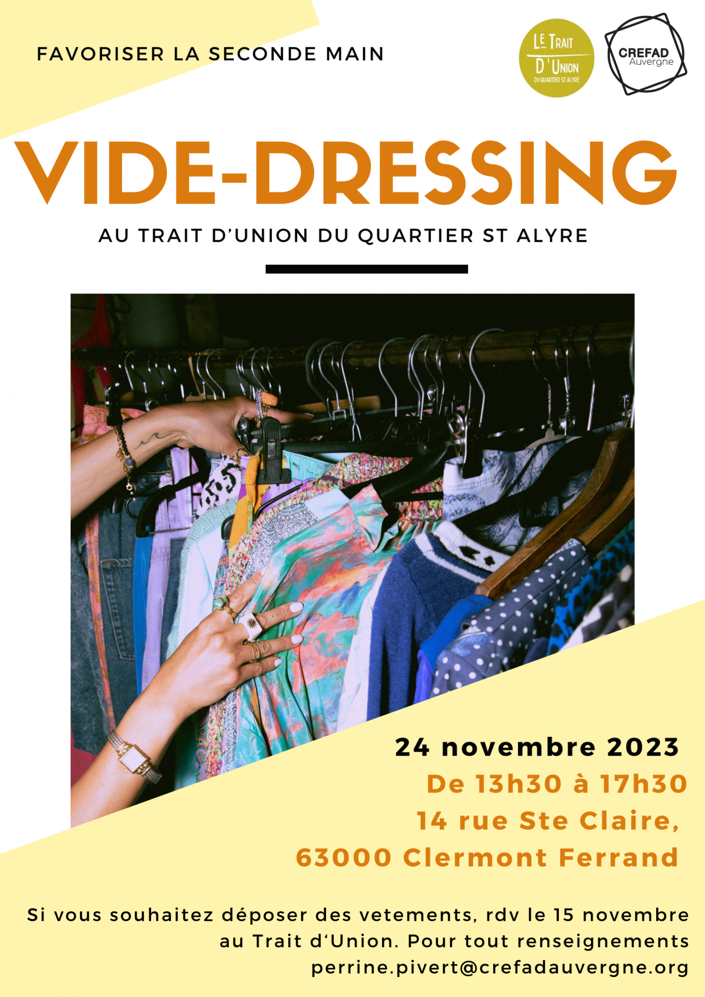Vide Dressing du Trait d’Union du quartier St Alyre (Clermont Ferrand) Vide Dressing du Trait d’Union du quartier St Alyre (Clermont Ferrand)