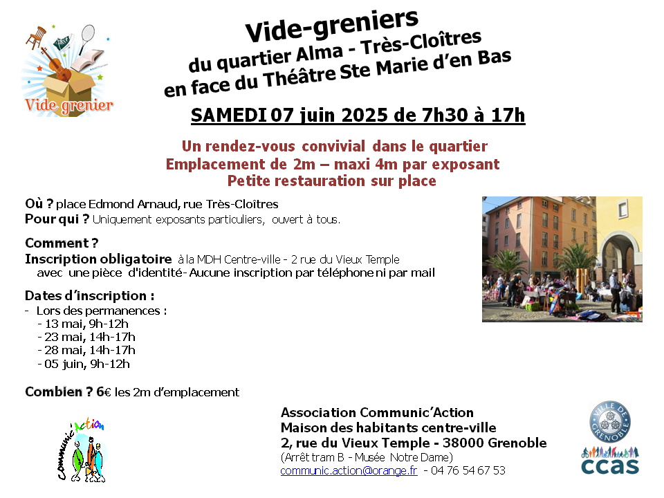 Vide greniers du quartier Alma – Très Cloitres Vide greniers du quartier Alma – Très Cloitres